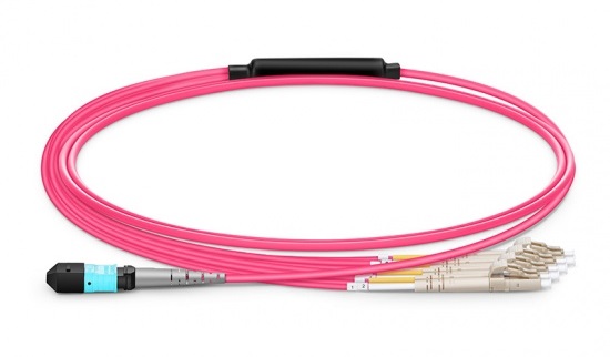 OM4 MTP® to 4 LC UPC Duplex, 8 Fibers Elite Breakout/Harness Cable, Type B