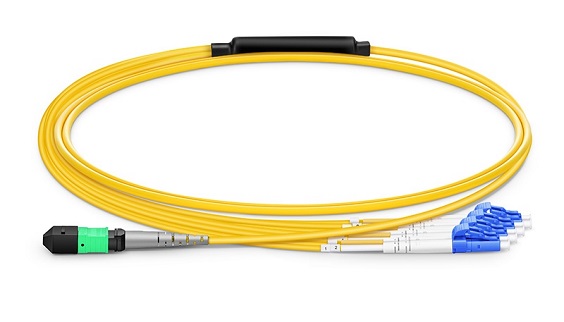 OS2 MTP® Female to LC, 8 Fibers Elite Breakout Cable, Type B